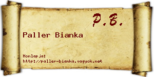 Paller Bianka névjegykártya
